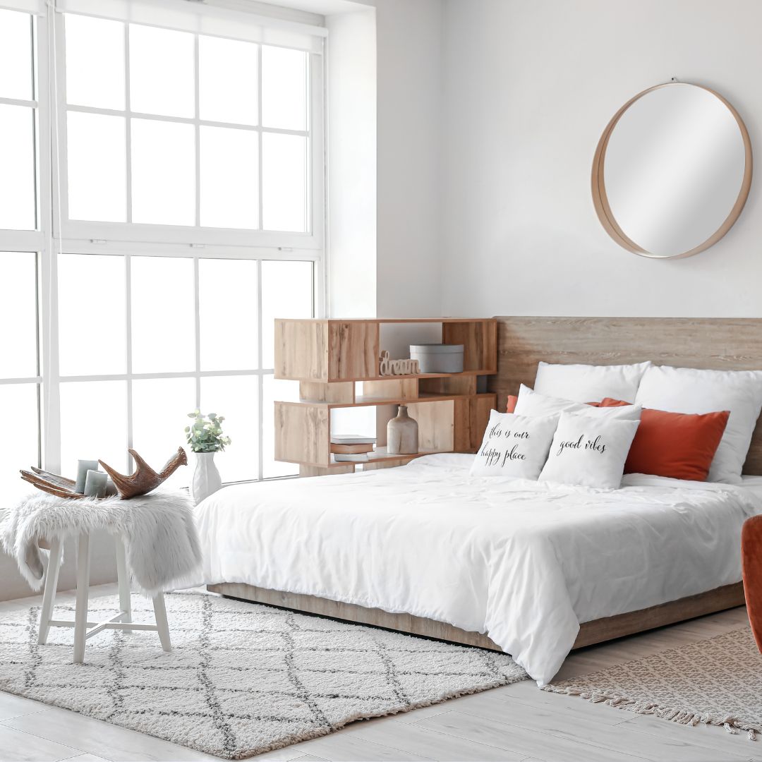 Smooth white bedsheets with tailored corners